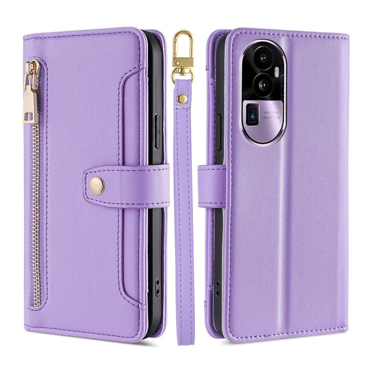 Sheep Texture Cross-body Zipper Wallet Leather Phone Case, For OPPO A78 4G, For OPPO Reno10 Pro+ 5G, For OPPO A1 5G, For OPPO Reno8 T 4G, For OPPO Reno8 T 5G / A1 Pro 5G, For OPPO Reno7 4G / F21 Pro 4G, For OPPO Find X5 Pro