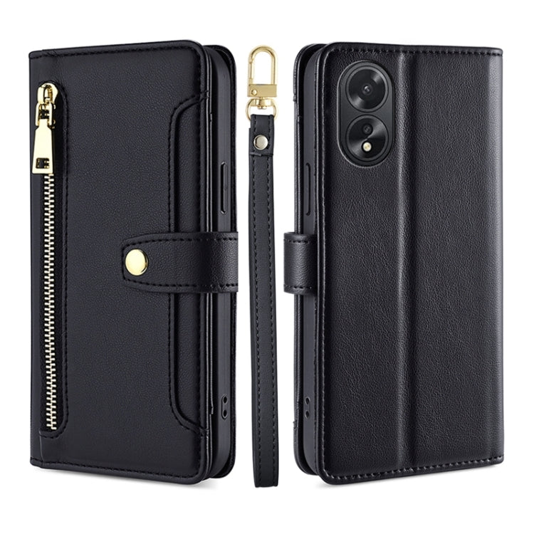 Sheep Texture Cross-body Zipper Wallet Leather Phone Case, For OPPO Find X7 Ultra 5G, For OPPO A38 4G / A18 4G, For OPPO A2 Pro 5G, For OPPO A58 4G, For OPPO Reno10 5G / Reno10 Pro 5G Global, For OPPO Reno10 5G Global, For OPPO A78 4G                  ...