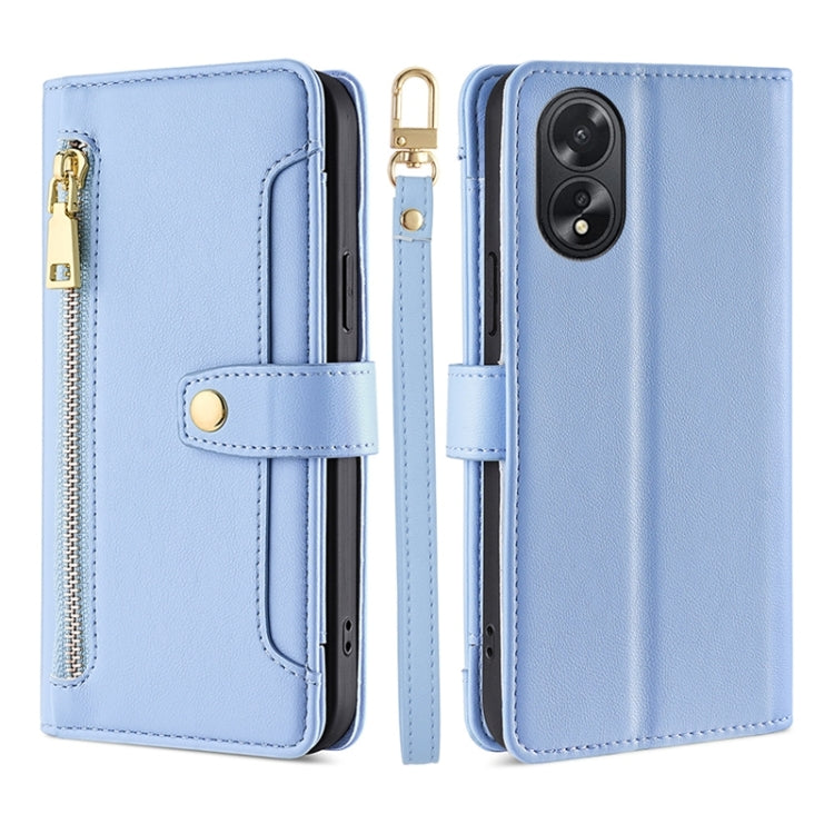 Sheep Texture Cross-body Zipper Wallet Leather Phone Case, For OPPO Find X7 Ultra 5G, For OPPO A38 4G / A18 4G, For OPPO A2 Pro 5G, For OPPO A58 4G, For OPPO Reno10 5G / Reno10 Pro 5G Global, For OPPO Reno10 5G Global, For OPPO A78 4G                  ...