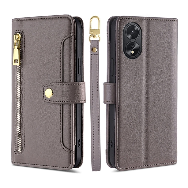 Sheep Texture Cross-body Zipper Wallet Leather Phone Case, For OPPO Find X7 Ultra 5G, For OPPO A38 4G / A18 4G, For OPPO A2 Pro 5G, For OPPO A58 4G, For OPPO Reno10 5G / Reno10 Pro 5G Global, For OPPO Reno10 5G Global, For OPPO A78 4G                  ...