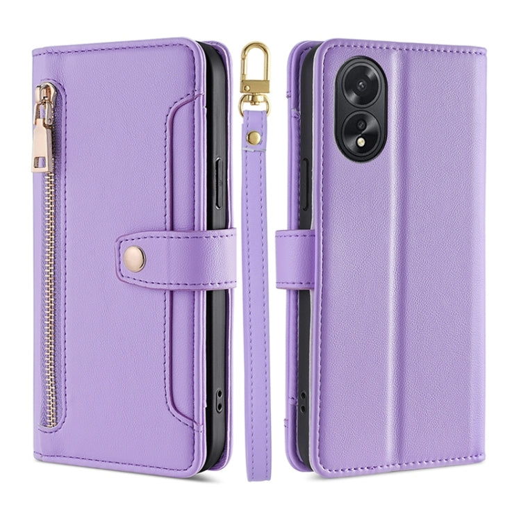 Sheep Texture Cross-body Zipper Wallet Leather Phone Case, For OPPO Find X7 Ultra 5G, For OPPO A38 4G / A18 4G, For OPPO A2 Pro 5G, For OPPO A58 4G, For OPPO Reno10 5G / Reno10 Pro 5G Global, For OPPO Reno10 5G Global, For OPPO A78 4G                  ...