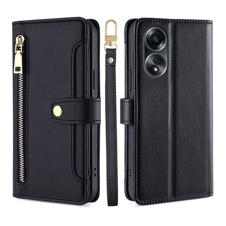 Sheep Texture Cross-body Zipper Wallet Leather Phone Case, For OPPO Find X7 Ultra 5G, For OPPO A38 4G / A18 4G, For OPPO A2 Pro 5G, For OPPO A58 4G, For OPPO Reno10 5G / Reno10 Pro 5G Global, For OPPO Reno10 5G Global, For OPPO A78 4G                  ...