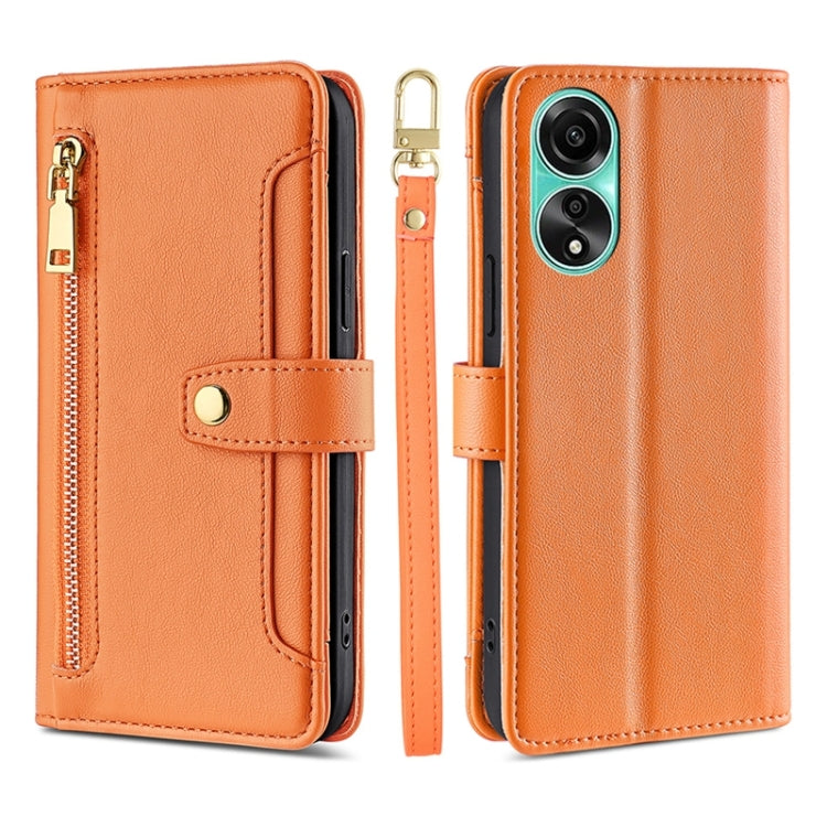 Sheep Texture Cross-body Zipper Wallet Leather Phone Case, For OPPO Find X7 Ultra 5G, For OPPO A38 4G / A18 4G, For OPPO A2 Pro 5G, For OPPO A58 4G, For OPPO Reno10 5G / Reno10 Pro 5G Global, For OPPO Reno10 5G Global, For OPPO A78 4G                  ...