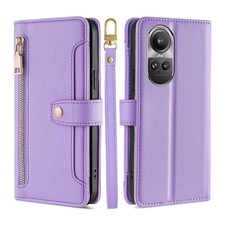Sheep Texture Cross-body Zipper Wallet Leather Phone Case, For OPPO Find X7 Ultra 5G, For OPPO A38 4G / A18 4G, For OPPO A2 Pro 5G, For OPPO A58 4G, For OPPO Reno10 5G / Reno10 Pro 5G Global, For OPPO Reno10 5G Global, For OPPO A78 4G                  ...