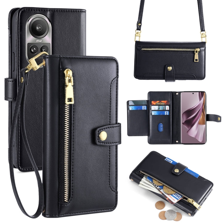 Sheep Texture Cross-body Zipper Wallet Leather Phone Case, For OPPO Find X7 Ultra 5G, For OPPO A38 4G / A18 4G, For OPPO A2 Pro 5G, For OPPO A58 4G, For OPPO Reno10 5G / Reno10 Pro 5G Global, For OPPO Reno10 5G Global, For OPPO A78 4G                  ...
