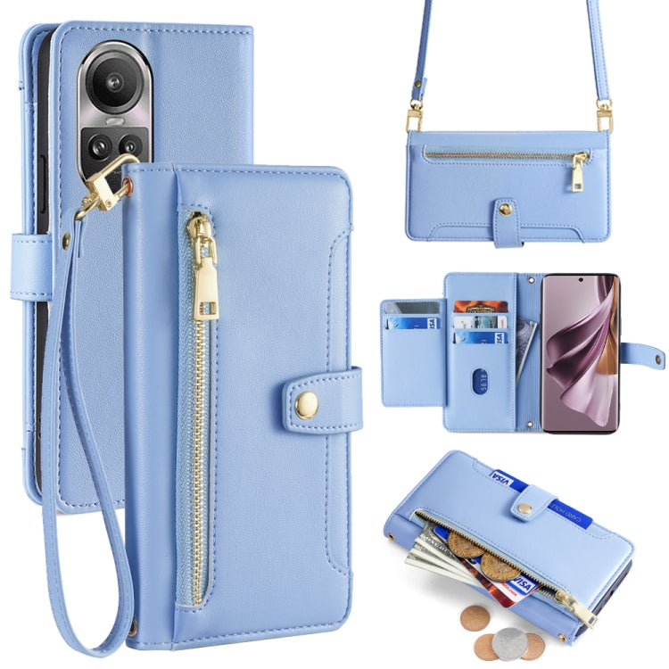 Sheep Texture Cross-body Zipper Wallet Leather Phone Case, For OPPO Find X7 Ultra 5G, For OPPO A38 4G / A18 4G, For OPPO A2 Pro 5G, For OPPO A58 4G, For OPPO Reno10 5G / Reno10 Pro 5G Global, For OPPO Reno10 5G Global, For OPPO A78 4G                  ...
