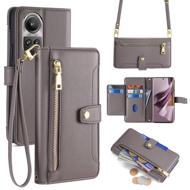 Sheep Texture Cross-body Zipper Wallet Leather Phone Case, For OPPO Find X7 Ultra 5G, For OPPO A38 4G / A18 4G, For OPPO A2 Pro 5G, For OPPO A58 4G, For OPPO Reno10 5G / Reno10 Pro 5G Global, For OPPO Reno10 5G Global, For OPPO A78 4G                  ...