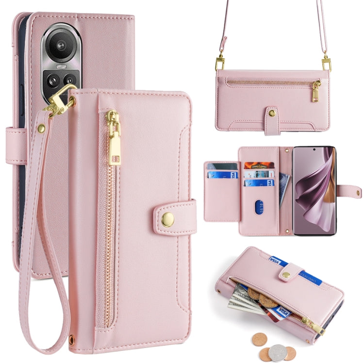 Sheep Texture Cross-body Zipper Wallet Leather Phone Case, For OPPO Find X7 Ultra 5G, For OPPO A38 4G / A18 4G, For OPPO A2 Pro 5G, For OPPO A58 4G, For OPPO Reno10 5G / Reno10 Pro 5G Global, For OPPO Reno10 5G Global, For OPPO A78 4G                  ...