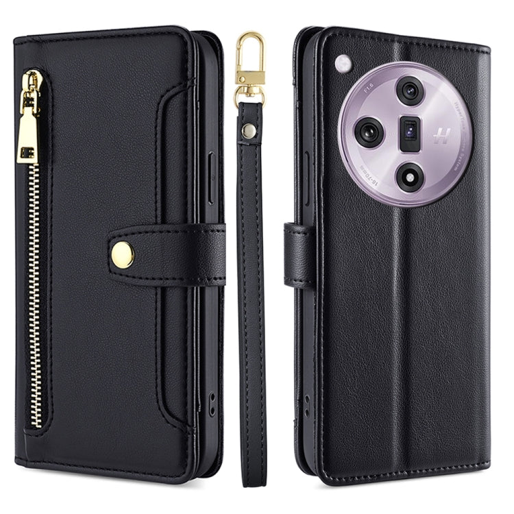 Sheep Texture Cross-body Zipper Wallet Leather Phone Case, For OPPO Reno11 F 5G, For OPPO Find X7 5G, For OPPO Find X7 Ultra 5G, For OPPO A38 4G / A18 4G, For OPPO A2 Pro 5G, For OPPO A58 4G, For OPPO Reno10 5G / Reno10 Pro 5G Global                   ...