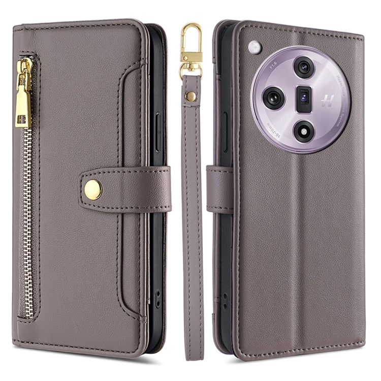 Sheep Texture Cross-body Zipper Wallet Leather Phone Case, For OPPO Reno13 F 5G / 4G, For OPPO A3 5G India, For OPPO Reno12 F 5G, For OPPO A3 Pro 5G India, For OPPO Reno12 5G Global, For OPPO A60 4G Global, For OPPO Reno11 F 5G, For OPPO Find X7 5G