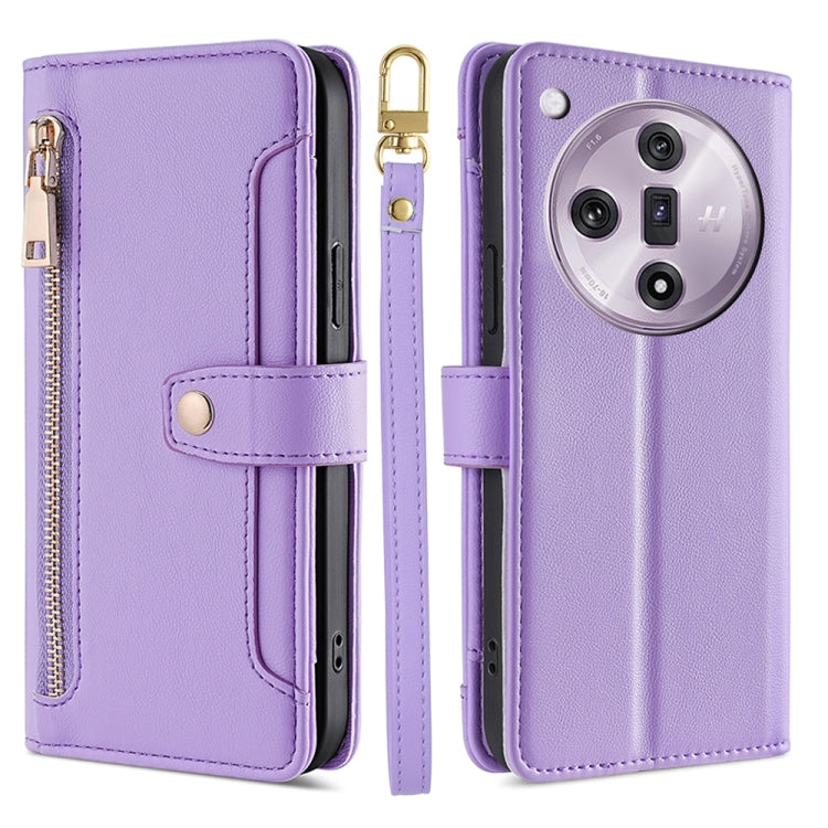 Sheep Texture Cross-body Zipper Wallet Leather Phone Case, For OPPO Reno11 F 5G, For OPPO Find X7 5G, For OPPO Find X7 Ultra 5G, For OPPO A38 4G / A18 4G, For OPPO A2 Pro 5G, For OPPO A58 4G, For OPPO Reno10 5G / Reno10 Pro 5G Global                   ...