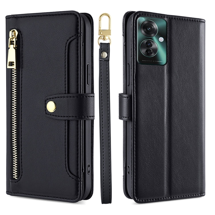 Sheep Texture Cross-body Zipper Wallet Leather Phone Case, For OPPO Reno13 F 5G / 4G, For OPPO A3 5G India, For OPPO Reno12 F 5G, For OPPO A3 Pro 5G India, For OPPO Reno12 5G Global, For OPPO A60 4G Global, For OPPO Reno11 F 5G, For OPPO Find X7 5G