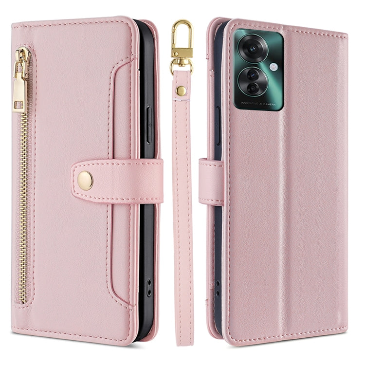 Sheep Texture Cross-body Zipper Wallet Leather Phone Case, For OPPO Reno13 F 5G / 4G, For OPPO A3 5G India, For OPPO Reno12 F 5G, For OPPO A3 Pro 5G India, For OPPO Reno12 5G Global, For OPPO A60 4G Global, For OPPO Reno11 F 5G, For OPPO Find X7 5G