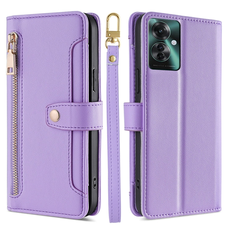 Sheep Texture Cross-body Zipper Wallet Leather Phone Case, For OPPO Reno11 F 5G, For OPPO Find X7 5G, For OPPO Find X7 Ultra 5G, For OPPO A38 4G / A18 4G, For OPPO A2 Pro 5G, For OPPO A58 4G, For OPPO Reno10 5G / Reno10 Pro 5G Global                   ...