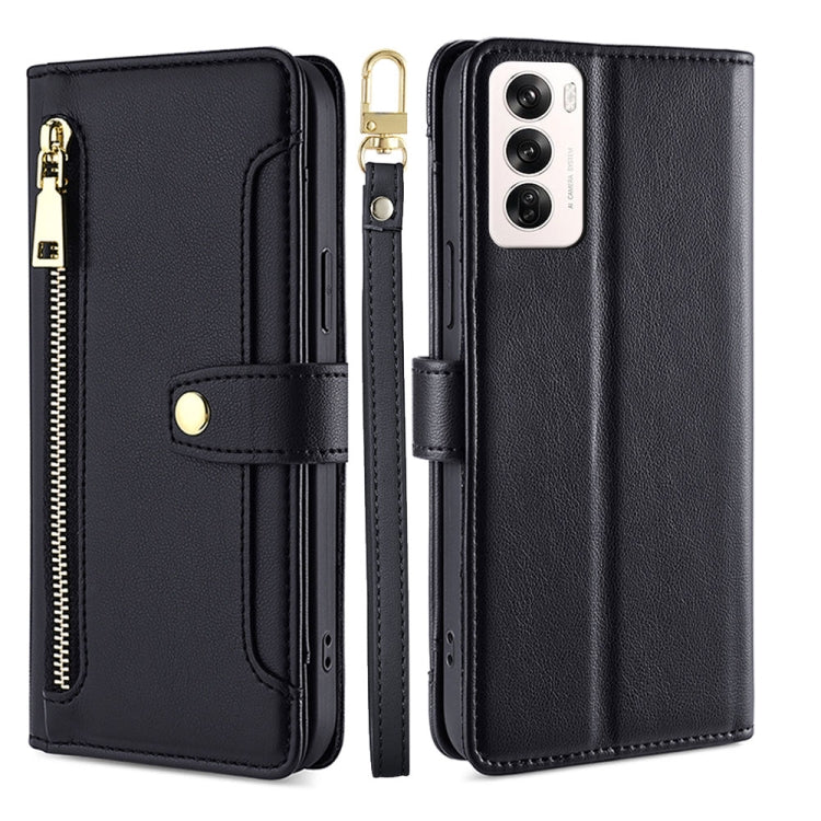 Sheep Texture Cross-body Zipper Wallet Leather Phone Case, For OPPO Reno13 F 5G / 4G, For OPPO A3 5G India, For OPPO Reno12 F 5G, For OPPO A3 Pro 5G India, For OPPO Reno12 5G Global, For OPPO A60 4G Global, For OPPO Reno11 F 5G, For OPPO Find X7 5G