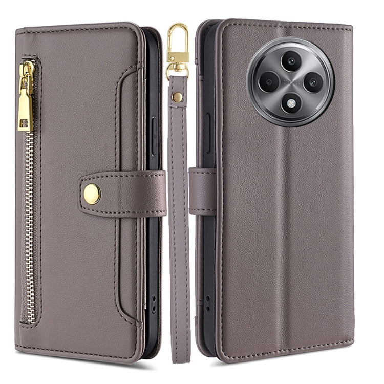 Sheep Texture Cross-body Zipper Wallet Leather Phone Case, For OPPO Reno13 F 5G / 4G, For OPPO A3 5G India, For OPPO Reno12 F 5G, For OPPO A3 Pro 5G India, For OPPO Reno12 5G Global, For OPPO A60 4G Global, For OPPO Reno11 F 5G, For OPPO Find X7 5G