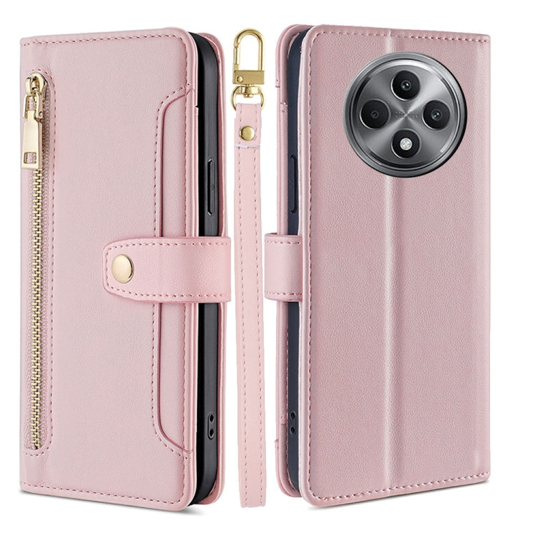 Sheep Texture Cross-body Zipper Wallet Leather Phone Case, For OPPO Reno13 F 5G / 4G, For OPPO A3 5G India, For OPPO Reno12 F 5G, For OPPO A3 Pro 5G India, For OPPO Reno12 5G Global, For OPPO A60 4G Global, For OPPO Reno11 F 5G, For OPPO Find X7 5G