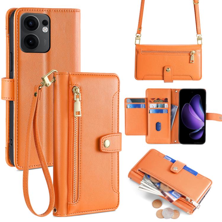 Sheep Texture Cross-body Zipper Wallet Leather Phone Case, For OPPO Find X8s 5G, For OPPO Find X8 Ultra 5G, For OPPO Reno13 F 5G / 4G, For OPPO A3 5G India, For OPPO Reno12 F 5G, For OPPO A3 Pro 5G India, For OPPO Reno12 5G Global, For OPPO A60 4G Global