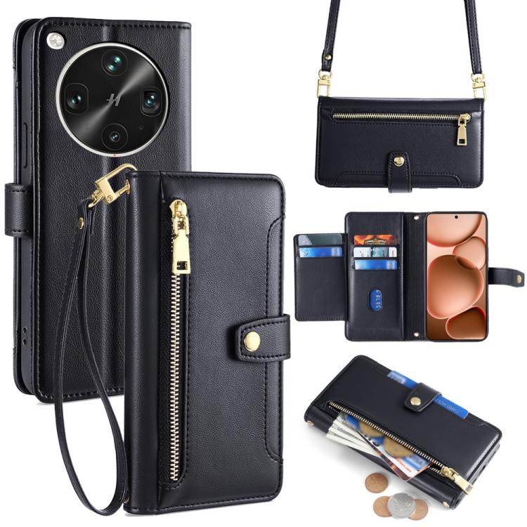 Sheep Texture Cross-body Zipper Wallet Leather Phone Case, For OPPO Find X8s 5G, For OPPO Find X8 Ultra 5G, For OPPO Reno13 F 5G / 4G, For OPPO A3 5G India, For OPPO Reno12 F 5G, For OPPO A3 Pro 5G India, For OPPO Reno12 5G Global, For OPPO A60 4G Global