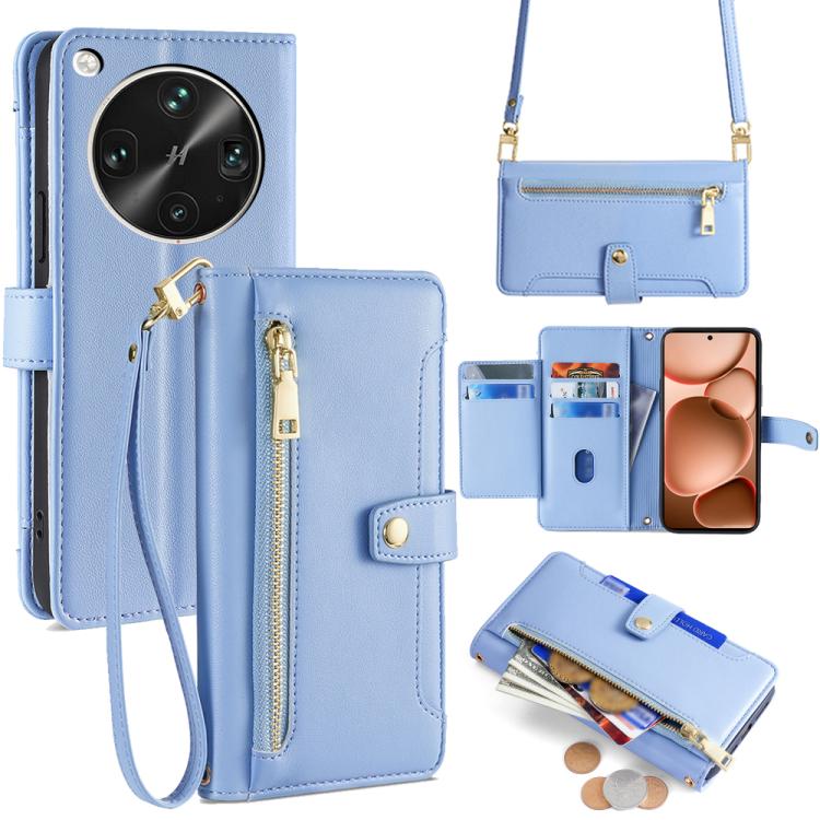 Sheep Texture Cross-body Zipper Wallet Leather Phone Case, For OPPO Find X8s 5G, For OPPO Find X8 Ultra 5G, For OPPO Reno13 F 5G / 4G, For OPPO A3 5G India, For OPPO Reno12 F 5G, For OPPO A3 Pro 5G India, For OPPO Reno12 5G Global, For OPPO A60 4G Global