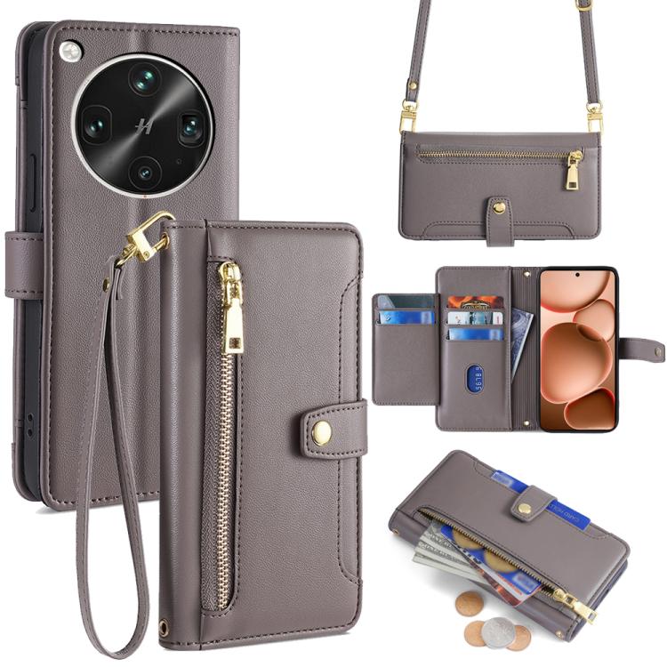 Sheep Texture Cross-body Zipper Wallet Leather Phone Case, For OPPO Find X8s 5G, For OPPO Find X8 Ultra 5G, For OPPO Reno13 F 5G / 4G, For OPPO A3 5G India, For OPPO Reno12 F 5G, For OPPO A3 Pro 5G India, For OPPO Reno12 5G Global, For OPPO A60 4G Global