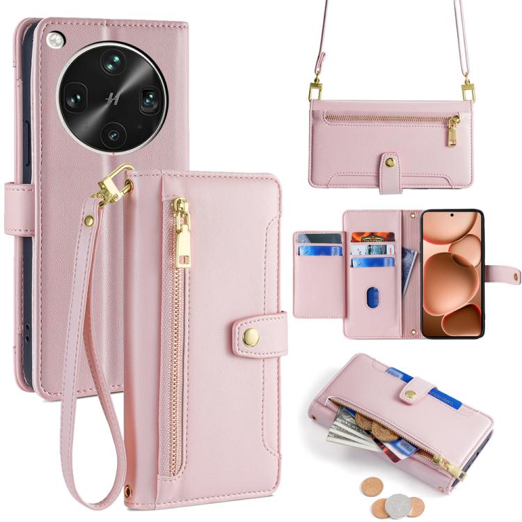 Sheep Texture Cross-body Zipper Wallet Leather Phone Case, For OPPO Find X8s 5G, For OPPO Find X8 Ultra 5G, For OPPO Reno13 F 5G / 4G, For OPPO A3 5G India, For OPPO Reno12 F 5G, For OPPO A3 Pro 5G India, For OPPO Reno12 5G Global, For OPPO A60 4G Global