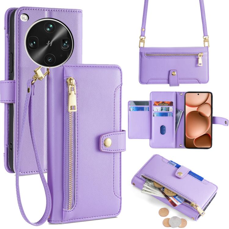 Sheep Texture Cross-body Zipper Wallet Leather Phone Case, For OPPO Find X8s 5G, For OPPO Find X8 Ultra 5G, For OPPO Reno13 F 5G / 4G, For OPPO A3 5G India, For OPPO Reno12 F 5G, For OPPO A3 Pro 5G India, For OPPO Reno12 5G Global, For OPPO A60 4G Global