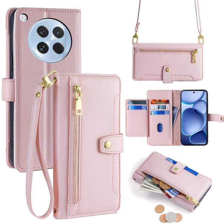 Sheep Texture Cross-body Zipper Wallet Leather Phone Case, For OPPO Find X8s 5G, For OPPO Find X8 Ultra 5G, For OPPO Reno13 F 5G / 4G, For OPPO A3 5G India, For OPPO Reno12 F 5G, For OPPO A3 Pro 5G India, For OPPO Reno12 5G Global, For OPPO A60 4G Global