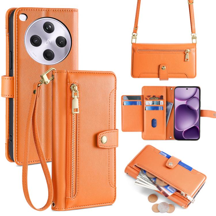 Sheep Texture Cross-body Zipper Wallet Leather Phone Case, For OPPO Reno14 F 5G, For OPPO A5x 5G Global, For OPPO A5 5G 2025 Global, For OPPO Reno14 Pro 5G, For OPPO Reno14 5G, For OPPO Find X8s+ 5G, For OPPO Find X8s 5G, For OPPO Find X8 Ultra 5G