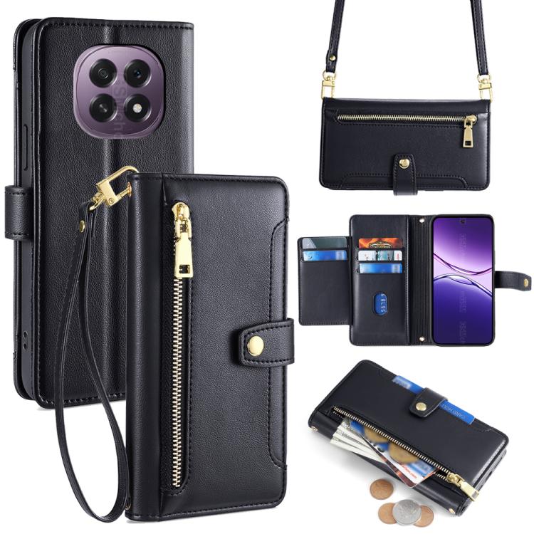 Sheep Texture Cross-body Zipper Wallet Leather Phone Case, For OPPO Reno14 F 5G, For OPPO A5x 5G Global, For OPPO A5 5G 2025 Global, For OPPO Reno14 Pro 5G, For OPPO Reno14 5G, For OPPO Find X8s+ 5G, For OPPO Find X8s 5G, For OPPO Find X8 Ultra 5G