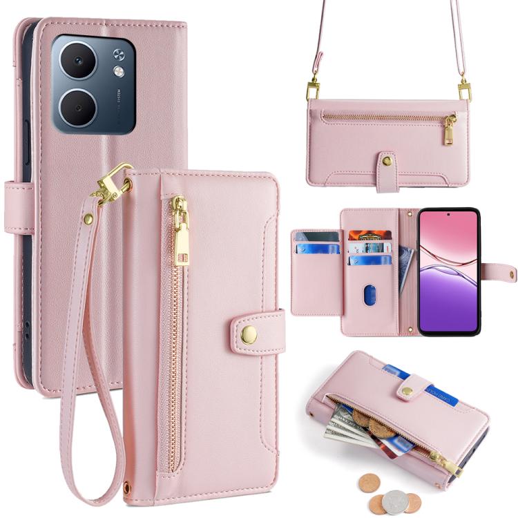 Sheep Texture Cross-body Zipper Wallet Leather Phone Case, For OPPO Reno14 F 5G, For OPPO A5x 5G Global, For OPPO A5 5G 2025 Global, For OPPO Reno14 Pro 5G, For OPPO Reno14 5G, For OPPO Find X8s+ 5G, For OPPO Find X8s 5G, For OPPO Find X8 Ultra 5G