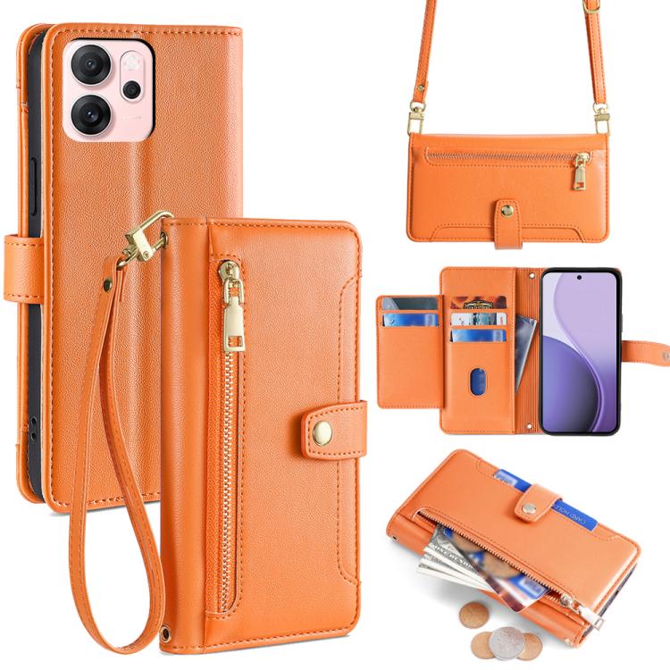 Sheep Texture Cross-body Zipper Wallet Leather Phone Case, For OPPO Find X9 Pro 5G, For OPPO K13 Turbo Pro 5G, For OPPO Reno14 F 5G, For OPPO A5x 5G Global, For OPPO A5 5G 2025 Global, For OPPO Reno14 Pro 5G, For OPPO Reno14 5G, For OPPO Find X8s+ 5G
