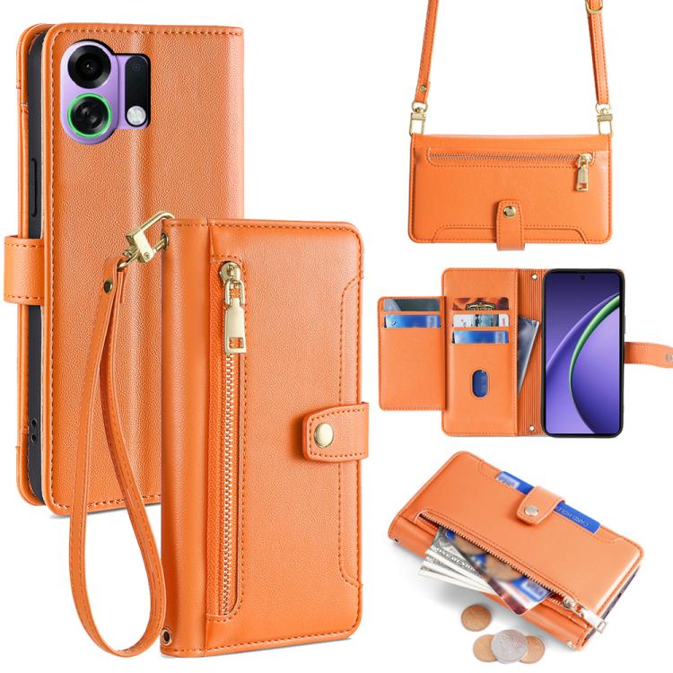 Sheep Texture Cross-body Zipper Wallet Leather Phone Case, For OPPO Find X9 Pro 5G, For OPPO K13 Turbo Pro 5G, For OPPO Reno14 F 5G, For OPPO A5x 5G Global, For OPPO A5 5G 2025 Global, For OPPO Reno14 Pro 5G, For OPPO Reno14 5G, For OPPO Find X8s+ 5G