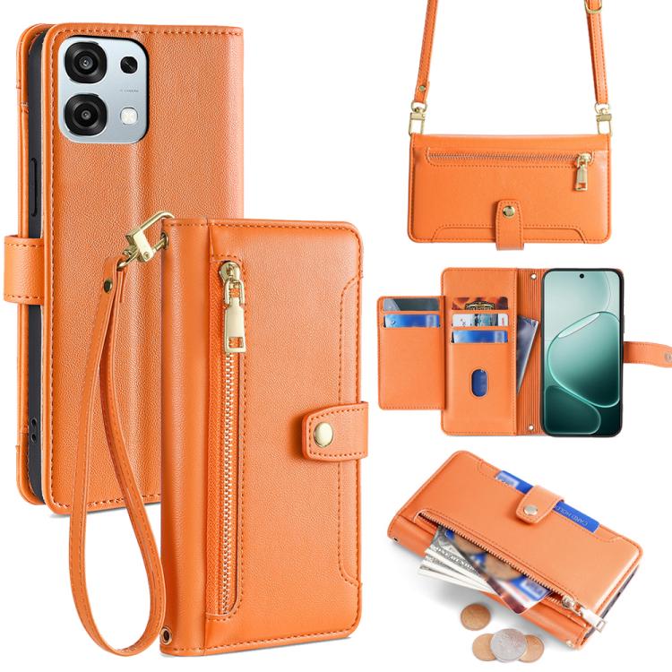 Sheep Texture Cross-body Zipper Wallet Leather Phone Case, For OPPO A6s 4G, For OPPO Reno15 F 5G, For OPPO A6x 4G Global, For OPPO Reno15 5G Global, For OPPO Find X9 5G, For OPPO F31 5G, For OPPO Find X9 Pro 5G, For OPPO K13 Turbo Pro 5G
