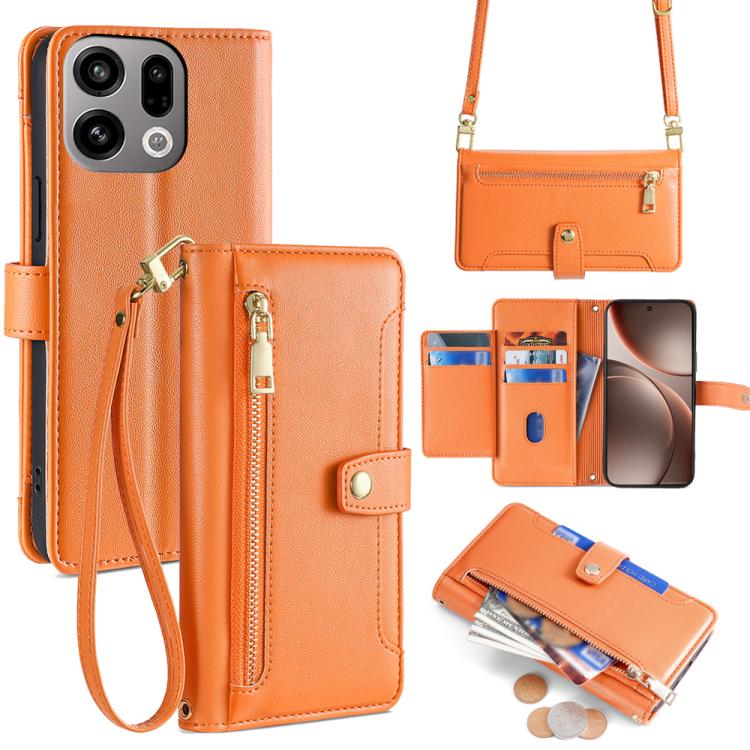 Sheep Texture Cross-body Zipper Wallet Leather Phone Case, For OPPO A6s 4G, For OPPO Reno15 F 5G, For OPPO A6x 4G Global, For OPPO Reno15 5G Global, For OPPO Find X9 5G, For OPPO F31 5G, For OPPO Find X9 Pro 5G, For OPPO K13 Turbo Pro 5G