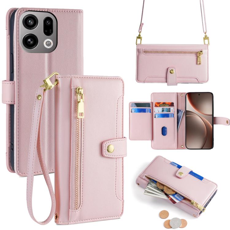 Sheep Texture Cross-body Zipper Wallet Leather Phone Case, For OPPO A6s 4G, For OPPO Reno15 F 5G, For OPPO A6x 4G Global, For OPPO Reno15 5G Global, For OPPO Find X9 5G, For OPPO F31 5G, For OPPO Find X9 Pro 5G, For OPPO K13 Turbo Pro 5G