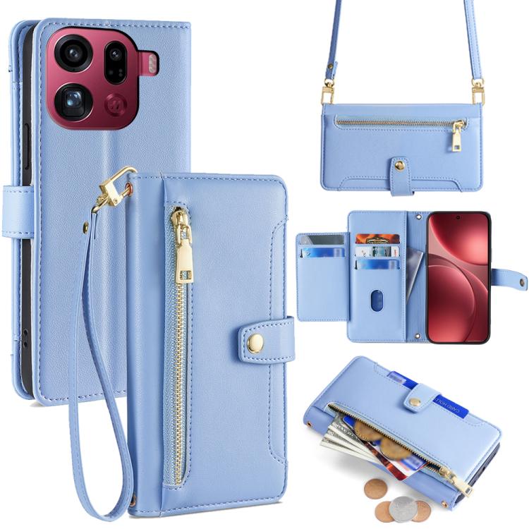 Sheep Texture Cross-body Zipper Wallet Leather Phone Case, For OPPO Find X9 Pro 5G, For OPPO K13 Turbo Pro 5G, For OPPO Reno14 F 5G, For OPPO A5x 5G Global, For OPPO A5 5G 2025 Global, For OPPO Reno14 Pro 5G, For OPPO Reno14 5G, For OPPO Find X8s+ 5G