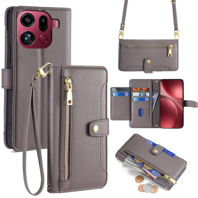 Sheep Texture Cross-body Zipper Wallet Leather Phone Case, For OPPO Find X9 Pro 5G, For OPPO K13 Turbo Pro 5G, For OPPO Reno14 F 5G, For OPPO A5x 5G Global, For OPPO A5 5G 2025 Global, For OPPO Reno14 Pro 5G, For OPPO Reno14 5G, For OPPO Find X8s+ 5G