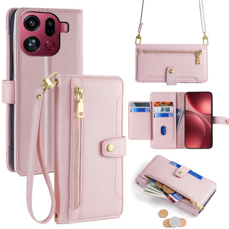 Sheep Texture Cross-body Zipper Wallet Leather Phone Case, For OPPO Find X9 Pro 5G, For OPPO K13 Turbo Pro 5G, For OPPO Reno14 F 5G, For OPPO A5x 5G Global, For OPPO A5 5G 2025 Global, For OPPO Reno14 Pro 5G, For OPPO Reno14 5G, For OPPO Find X8s+ 5G