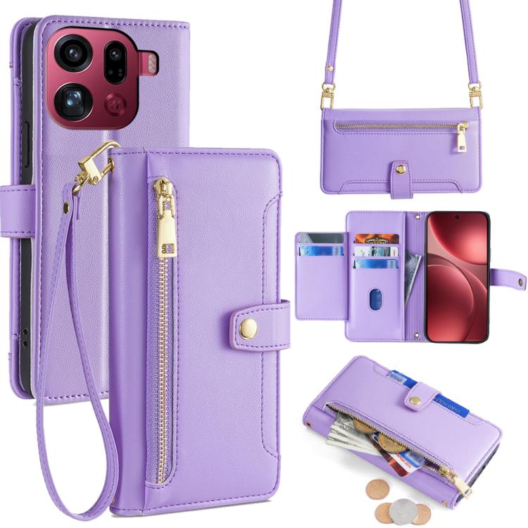 Sheep Texture Cross-body Zipper Wallet Leather Phone Case, For OPPO Find X9 Pro 5G, For OPPO K13 Turbo Pro 5G, For OPPO Reno14 F 5G, For OPPO A5x 5G Global, For OPPO A5 5G 2025 Global, For OPPO Reno14 Pro 5G, For OPPO Reno14 5G, For OPPO Find X8s+ 5G
