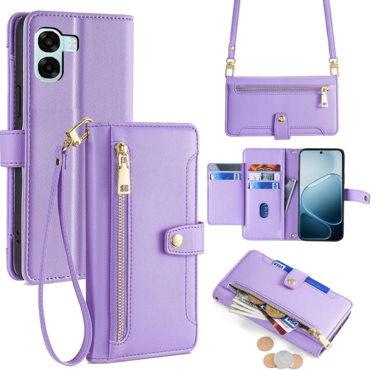 Sheep Texture Cross-body Zipper Wallet Leather Phone Case, For OPPO Find X9s Pro 5G, For OPPO Find X9 Ultra 5G, For OPPO A6s 4G, For OPPO Reno15 F 5G, For OPPO A6x 4G Global, For OPPO Reno15 5G Global, For OPPO Find X9 5G, For OPPO F31 5G