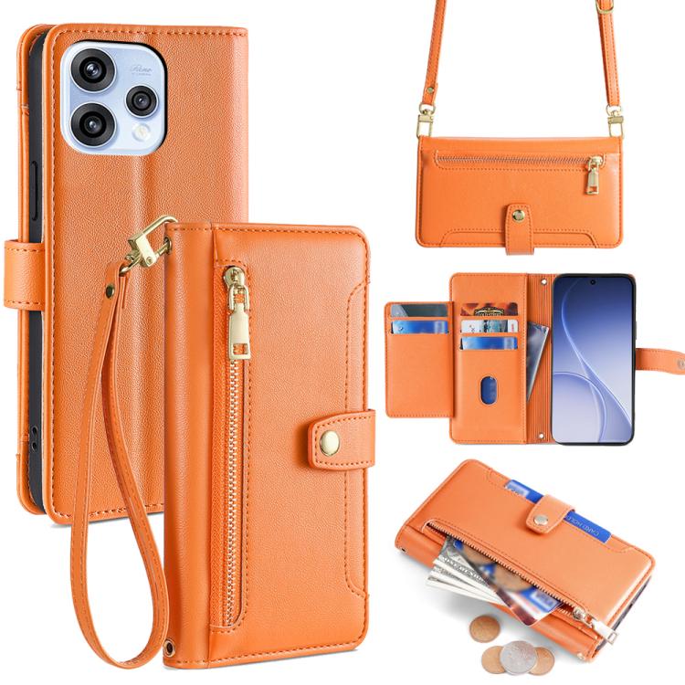 Sheep Texture Cross-body Zipper Wallet Leather Phone Case, For OPPO A6s 4G, For OPPO Reno15 F 5G, For OPPO A6x 4G Global, For OPPO Reno15 5G Global, For OPPO Find X9 5G, For OPPO F31 5G, For OPPO Find X9 Pro 5G, For OPPO K13 Turbo Pro 5G