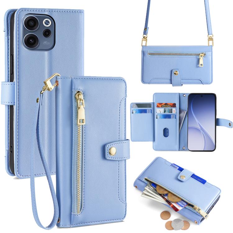 Sheep Texture Cross-body Zipper Wallet Leather Phone Case, For OPPO Find X9s Pro 5G, For OPPO Find X9 Ultra 5G, For OPPO A6s 4G, For OPPO Reno15 F 5G, For OPPO A6x 4G Global, For OPPO Reno15 5G Global, For OPPO Find X9 5G, For OPPO F31 5G