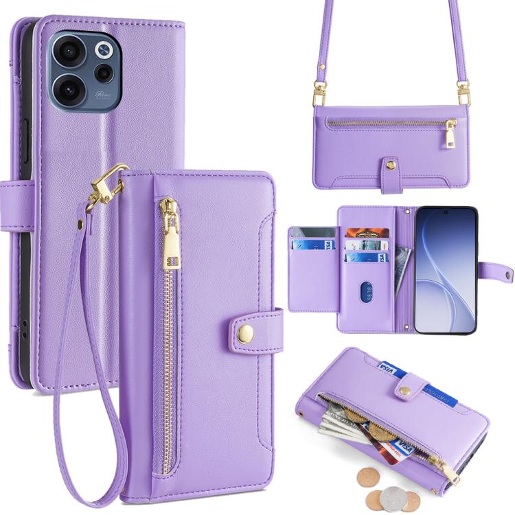 Sheep Texture Cross-body Zipper Wallet Leather Phone Case, For OPPO Find X9s Pro 5G, For OPPO Find X9 Ultra 5G, For OPPO A6s 4G, For OPPO Reno15 F 5G, For OPPO A6x 4G Global, For OPPO Reno15 5G Global, For OPPO Find X9 5G, For OPPO F31 5G