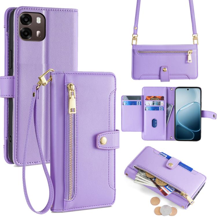 Sheep Texture Cross-body Zipper Wallet Leather Phone Case, For OPPO Find X9s Pro 5G, For OPPO Find X9 Ultra 5G, For OPPO A6s 4G, For OPPO Reno15 F 5G, For OPPO A6x 4G Global, For OPPO Reno15 5G Global, For OPPO Find X9 5G, For OPPO F31 5G