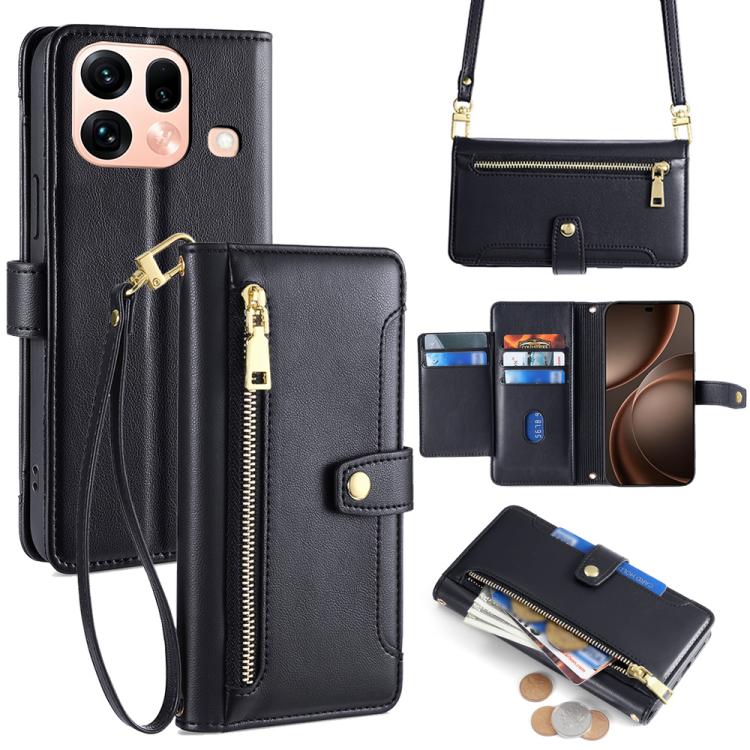Sheep Texture Cross-body Zipper Wallet Leather Phone Case, For OPPO Find X9s Pro 5G, For OPPO Find X9 Ultra 5G, For OPPO A6s 4G, For OPPO Reno15 F 5G, For OPPO A6x 4G Global, For OPPO Reno15 5G Global, For OPPO Find X9 5G, For OPPO F31 5G