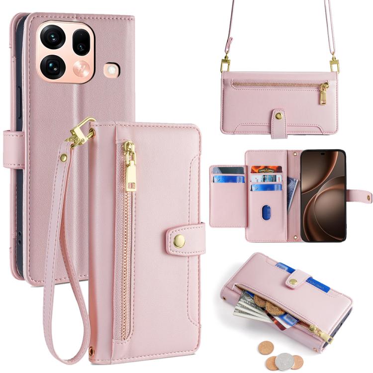 Sheep Texture Cross-body Zipper Wallet Leather Phone Case, For OPPO Find X9s Pro 5G, For OPPO Find X9 Ultra 5G, For OPPO A6s 4G, For OPPO Reno15 F 5G, For OPPO A6x 4G Global, For OPPO Reno15 5G Global, For OPPO Find X9 5G, For OPPO F31 5G