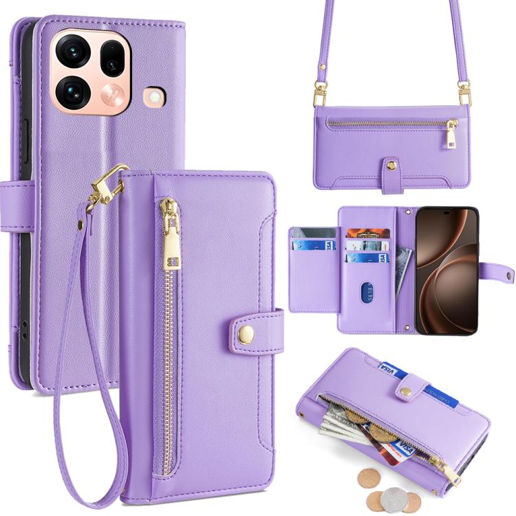 Sheep Texture Cross-body Zipper Wallet Leather Phone Case, For OPPO Find X9s Pro 5G, For OPPO Find X9 Ultra 5G, For OPPO A6s 4G, For OPPO Reno15 F 5G, For OPPO A6x 4G Global, For OPPO Reno15 5G Global, For OPPO Find X9 5G, For OPPO F31 5G