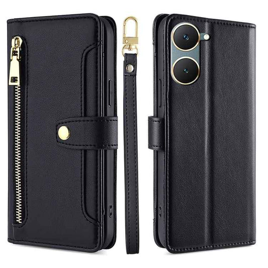 Sheep Texture Cross-body Zipper Wallet Leather Phone Case, For vivo Y03 4G, For vivo Y100 5G IDN, For vivo V29e 5G, For vivo Y78 Plus 5G