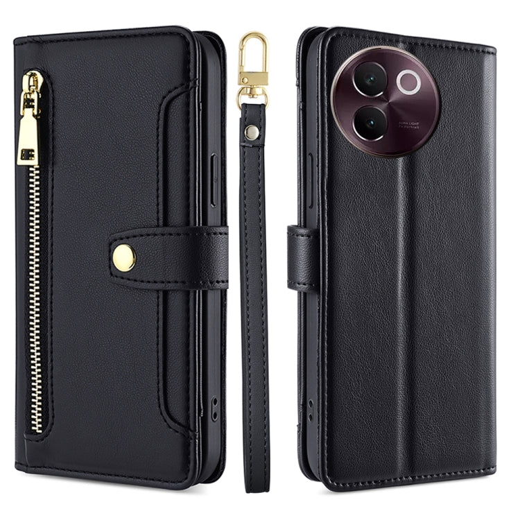Sheep Texture Cross-body Zipper Wallet Leather Phone Case, For vivo Y300 Pro 5G, For vivo S19 Pro, For vivo S19, For vivo Y28 4G, For vivo X100s, For vivo Y38 5G / T3x Global, For vivo V30e 5G Global, For vivo iQOO Z9x